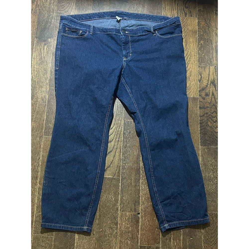 Womens Old Navy Straight Dark Was Jean W/Stretch Size 22 Short